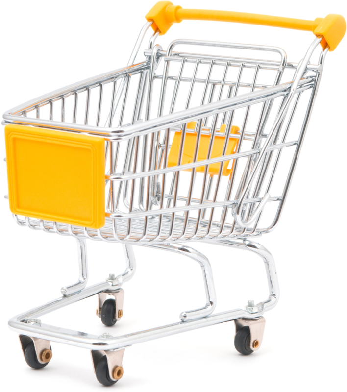 bellomy retail metal shopping cart with gold accents