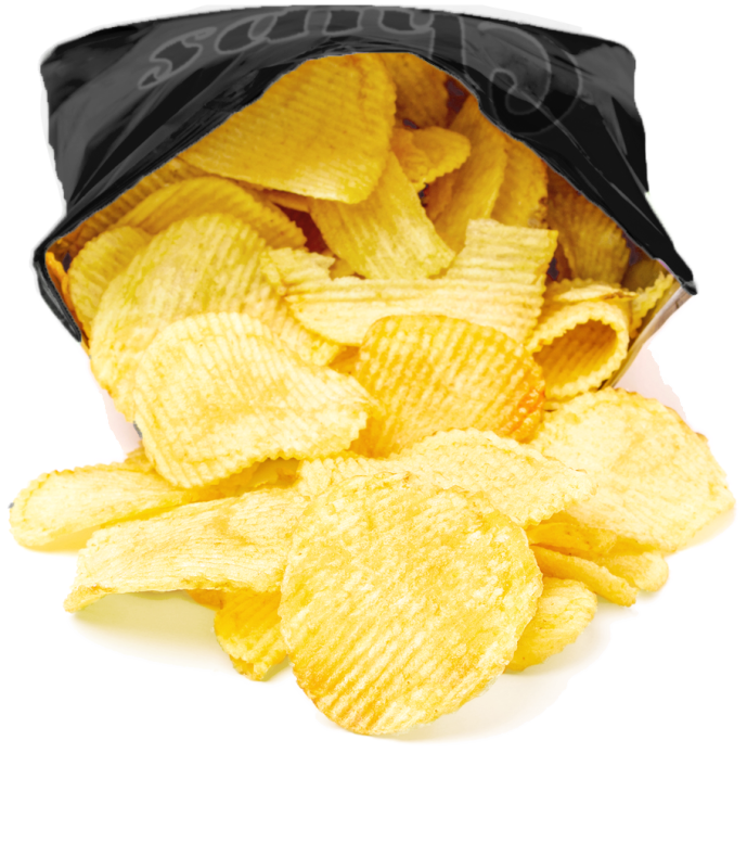 black bag of potato chips
